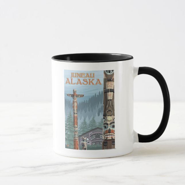 Alaska Totem Poles - Juneau, Alaska Mugg (Höger)