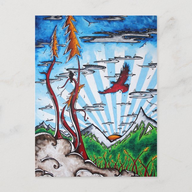 Alaska Travel Art Postcard, besök Alaska! Vykort (Framsida)