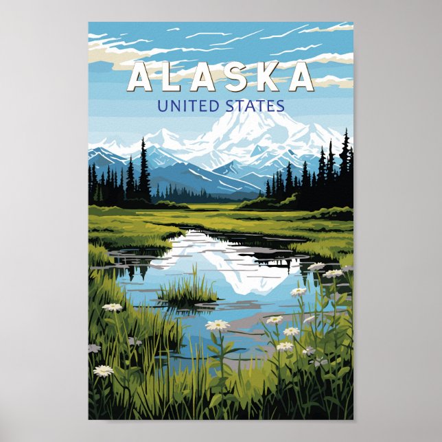 Alaska Travel Art Vintage Poster (Framsidan)