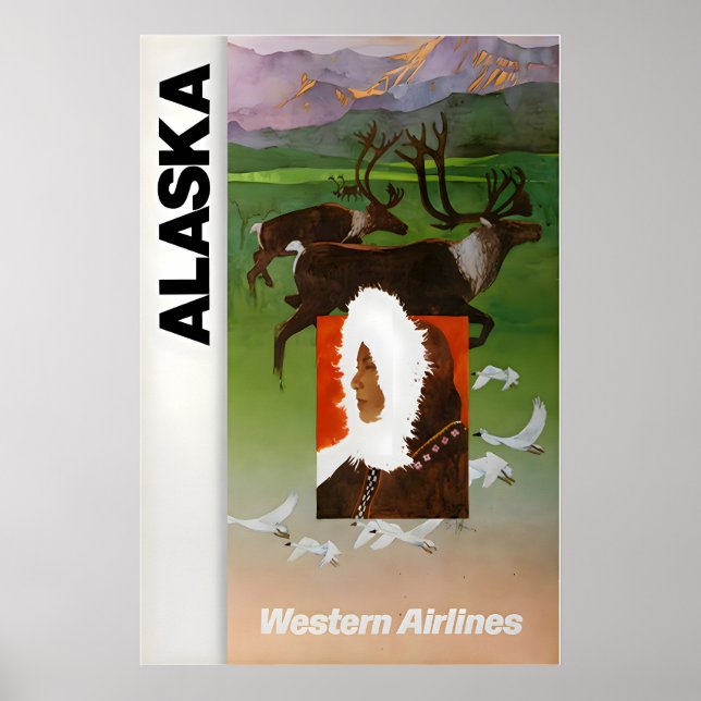 Alaska tryck västerländsk resa affisch Alaskansk k (Framsidan)