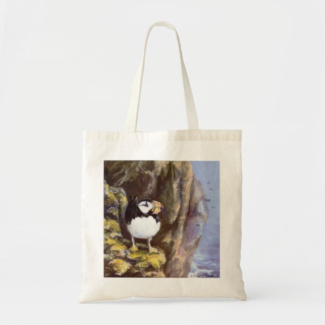 Alaska Tuftad Puffin Tygkasse (Framsidan)