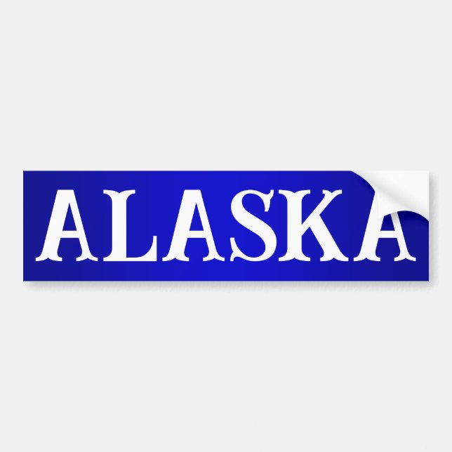Alaska Typography Blue Gradient Bildekal (Framsidan)