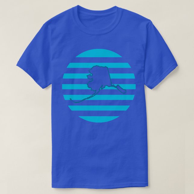 Alaska US State Retro Circle Blue TShirt T Shirt (Design framsida)
