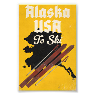 Alaska USA att åka skidor Fototryck