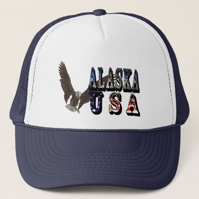 Alaska USA Eagle Baseball Cap Truckerkeps (Framsida)