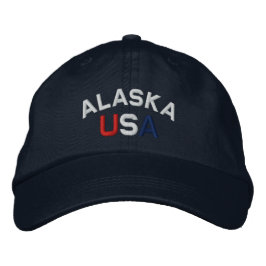 Alaska USA Embroiderade Navy Blue Hat Broderad Keps