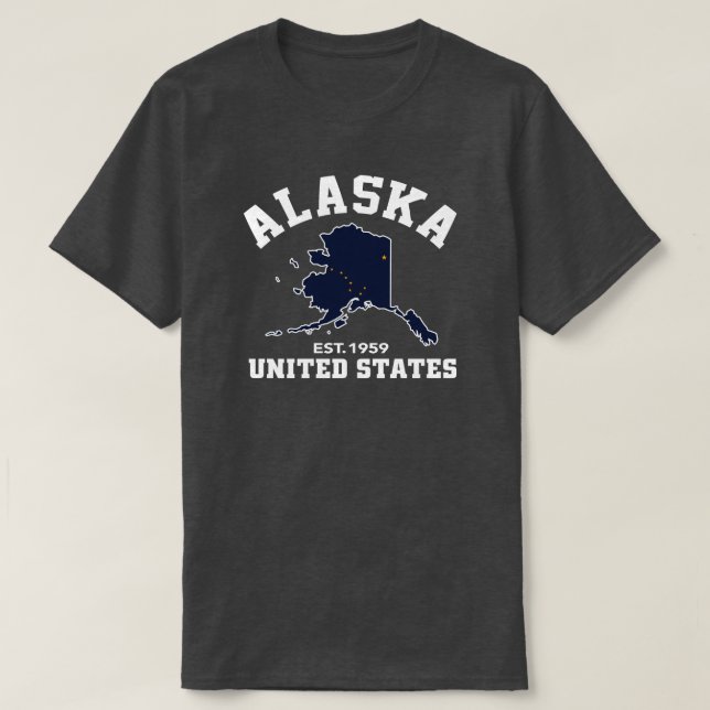 Alaska USA Est. 1959 patriotiska skjorta för T Shirt (Design framsida)