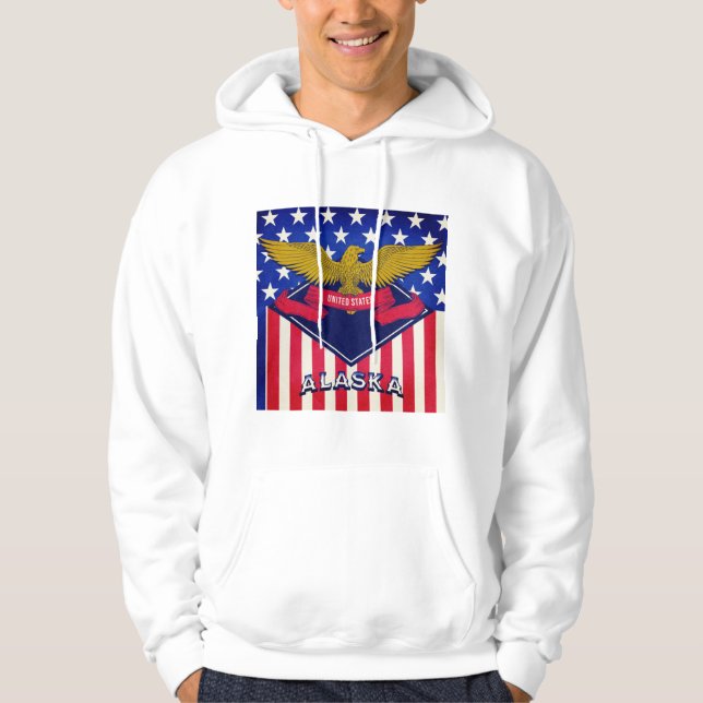 Alaska USA flagga Hoodie (Framsida)