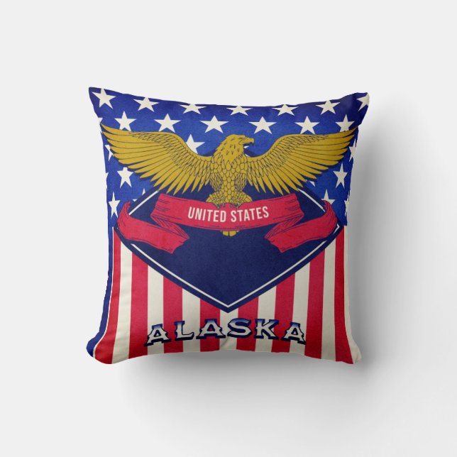 Alaska USA flagga Kudde (Framsida)