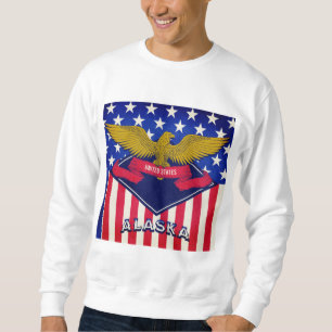 Alaska USA flagga Lång Ärmad Tröja