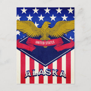 Alaska USA flagga Vykort