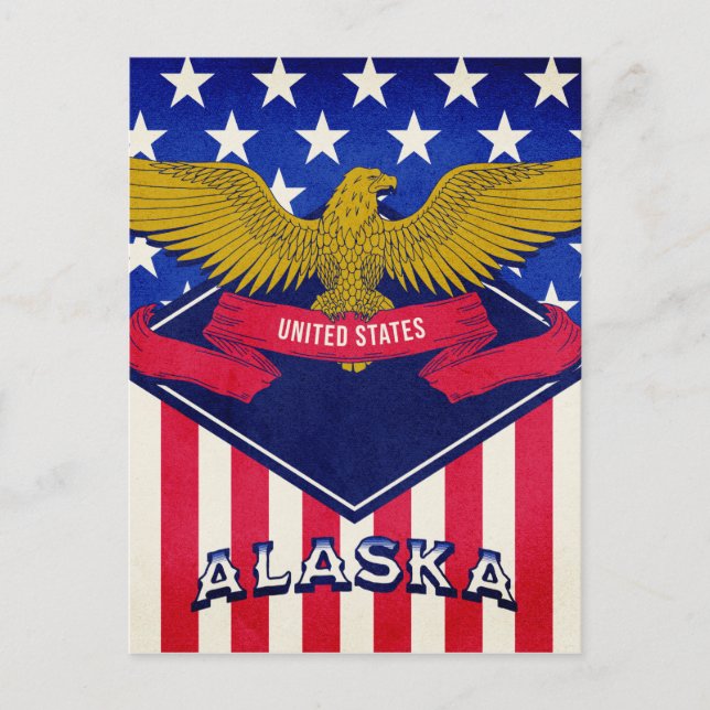 Alaska USA flagga Vykort (Framsida)