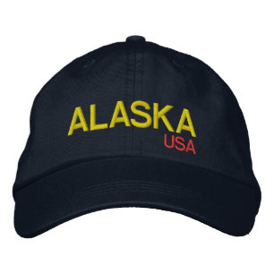 Alaska USA Justable Hat Broderad Keps