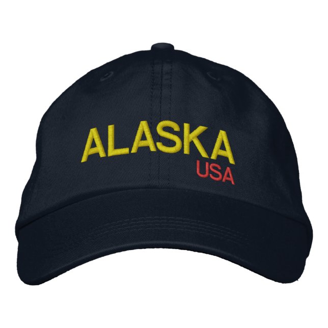 Alaska USA Justable Hat Broderad Keps (Framsida)