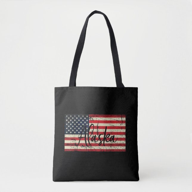Alaska USA State America Travel Alaska Tote Bag Tygkasse (Framsida)