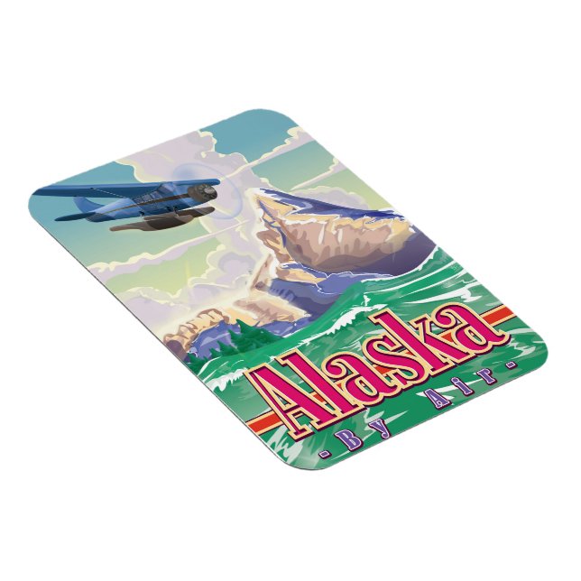 Alaska USA vintage reseaffisch. Magnet (Högersidan)