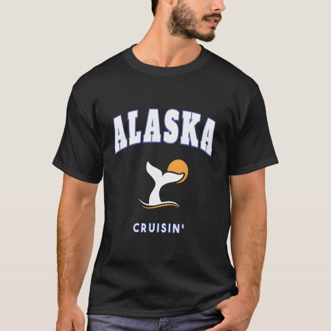 Alaska Vacation Cruise Whale Watching T Shirt (Framsida)