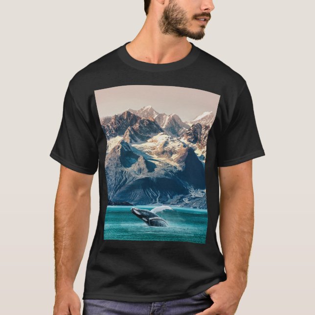 Alaska val: båtutflykt. t shirt (Framsida)