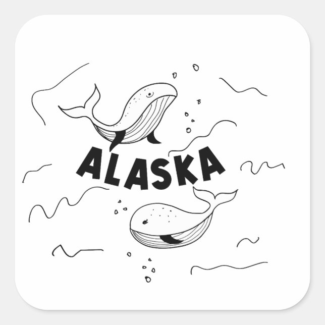 Alaska Valar Fyrkantigt Klistermärke (Framsida)