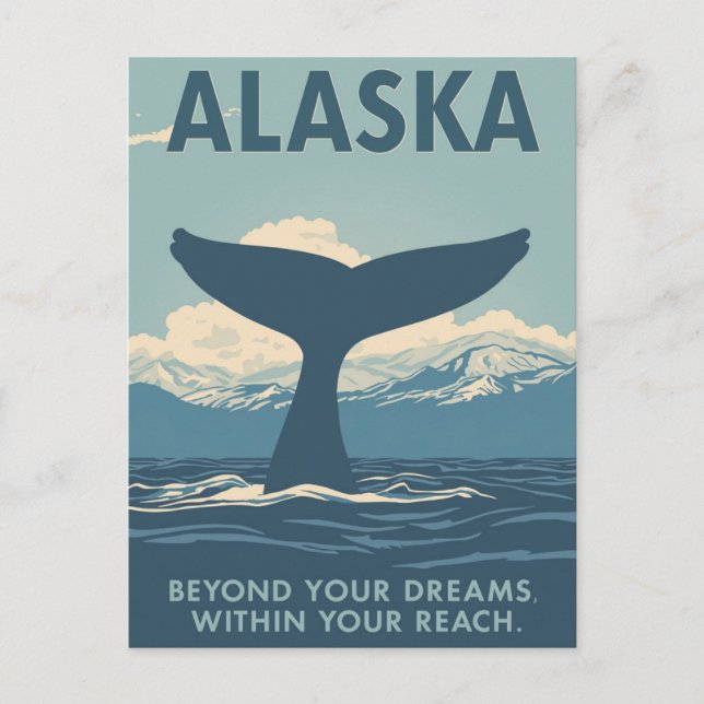 Alaska Valhajadventyr Vykort (Framsida)