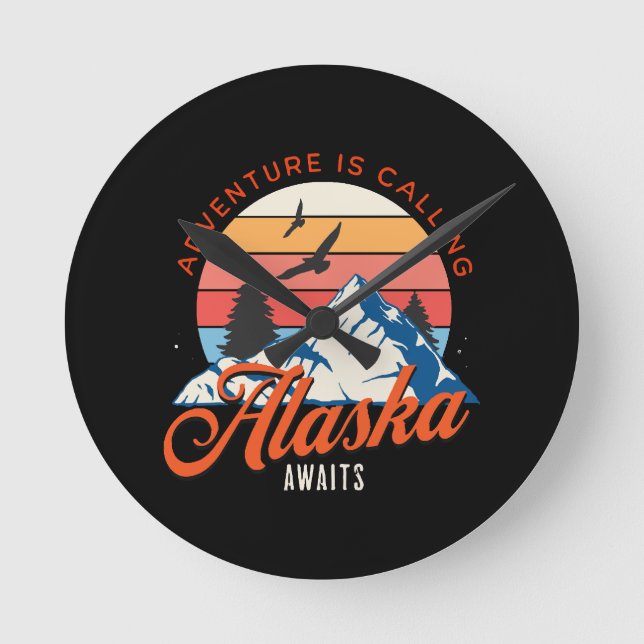 Alaska väntar! rund klocka (Framsida)