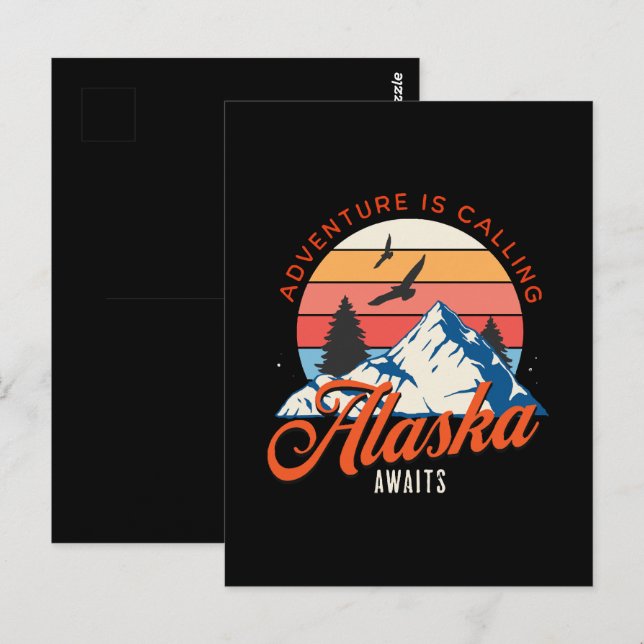 Alaska väntar! vykort (Fram/baksida)