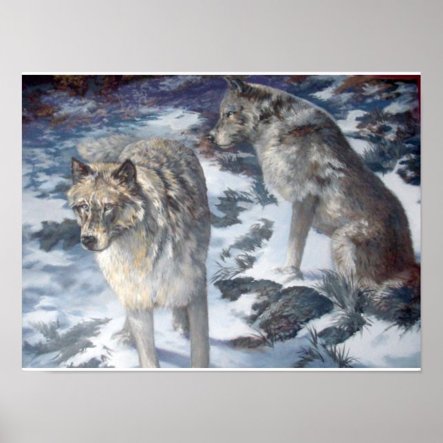 Alaska vargpar under vinteraffisch poster (Framsidan)