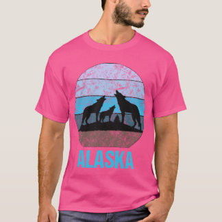 Alaska Vargs Howling Distress Isig Blue T Shirt