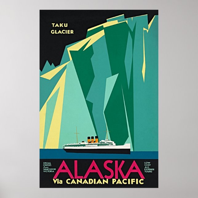 Alaska via Canadian Pacific - Taku Glacier Poster (Framsidan)