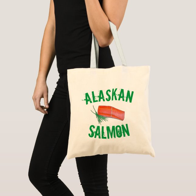 ALASKA Vild Alaska Salmon Fish Filet Seafood Tygkasse (Framsida (produkt))