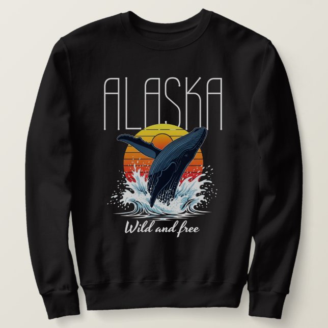 Alaska vild och fri  lång ärmad tröja (Design framsida)