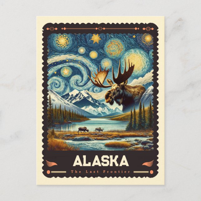 Alaska | Vincent Van Gogh Inspired Vykort (Framsida)
