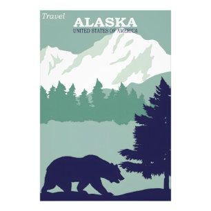Alaska vintage affisch fototryck
