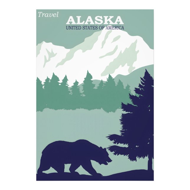 Alaska vintage affisch fototryck (Framsidan)