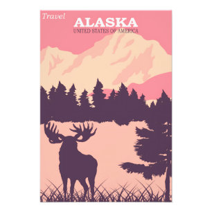 Alaska vintage affisch fototryck