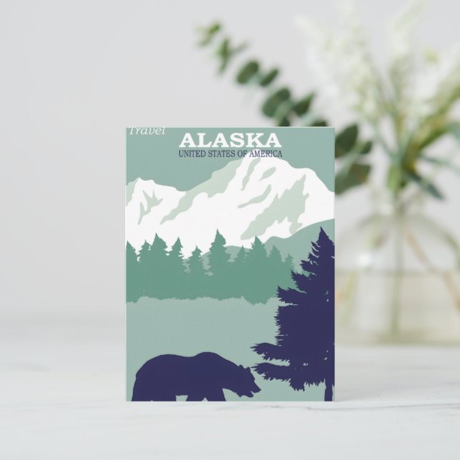 Alaska vintage affisch vykort (Stående Fram)