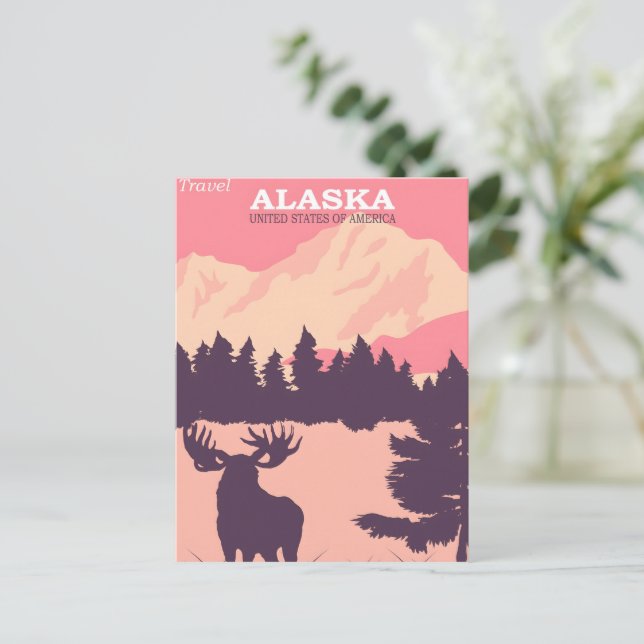 Alaska vintage affisch vykort (Stående Fram)