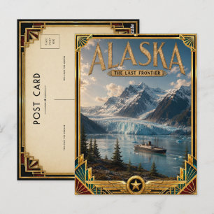Alaska Vintage Art Deco Guldåldern Vykort