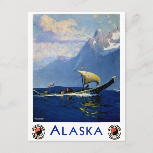 Alaska Vintage resor Poster återställd Vykort (Framsida)