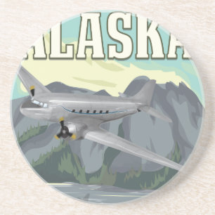 Alaska Vintage resor Poster Underlägg Sandsten