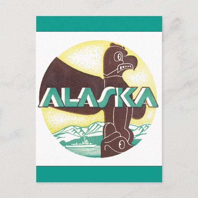 Alaska Vintage resor Poster Vykort (Framsida)