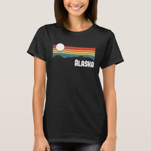 Alaska Vintage Sunset 80s Retro Summer State USA T Shirt