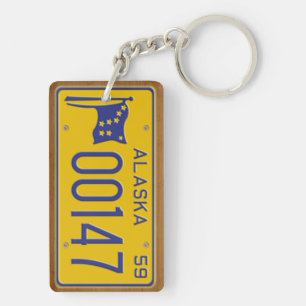 Alaska vintageregistreringsskylt 1959 Keychain