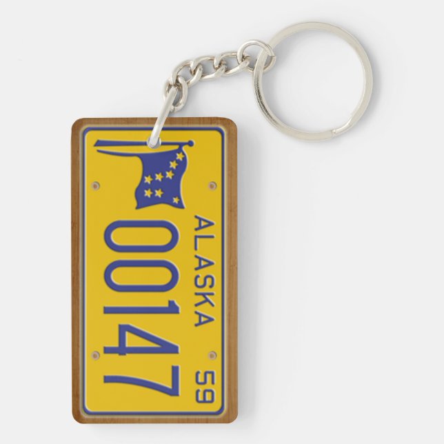 Alaska vintageregistreringsskylt 1959 Keychain (Baksidan)