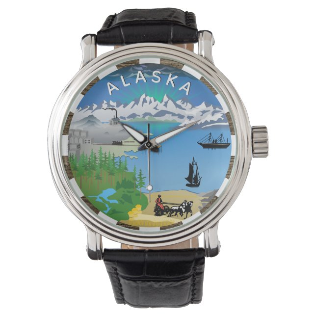 Alaska Watch, Flagga, Seal, patriotic Alaska Armbandsur (Framsida)