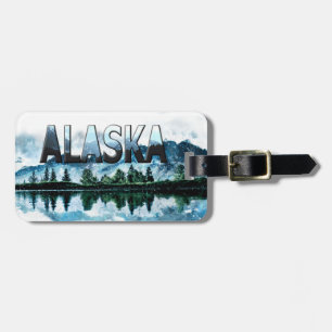 Alaska Watercolor Mountain Ligcape Bagagebricka
