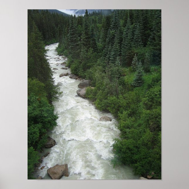 Alaska Waterfall 11x14 Fotografisk utskrift Poster (Framsidan)