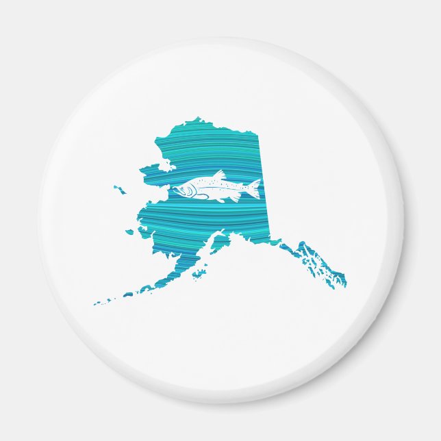 Alaska Wave Salmon Fishing Magnet (Framsidan)