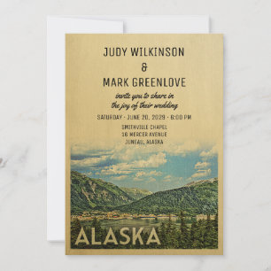 Alaska Wedding Investigation Vintage Mid-Century Inbjudningar