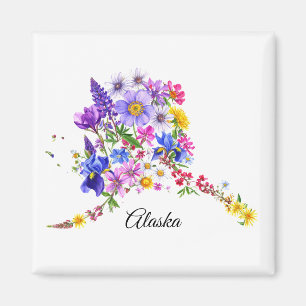 Alaska Wildblommor Magnet